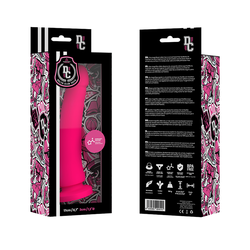 DELTA CLUB -  TOYS DILDO ROSA SILICONA MEDICA 17 X 3 CM